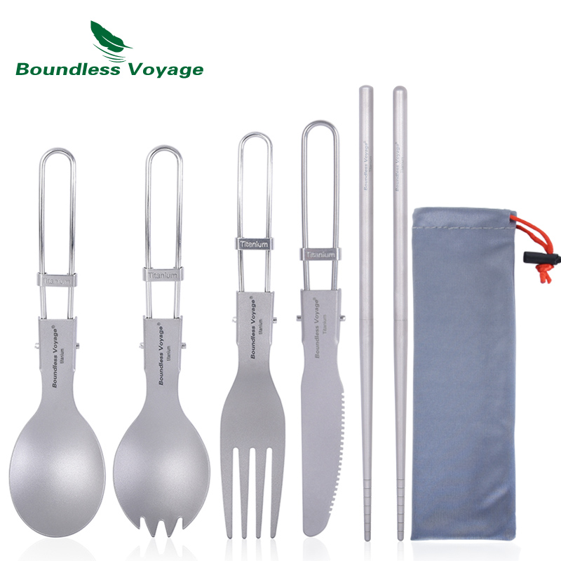 Outdoor Camping Dining Set - Титановые столовые приборы Boundless Voyage для